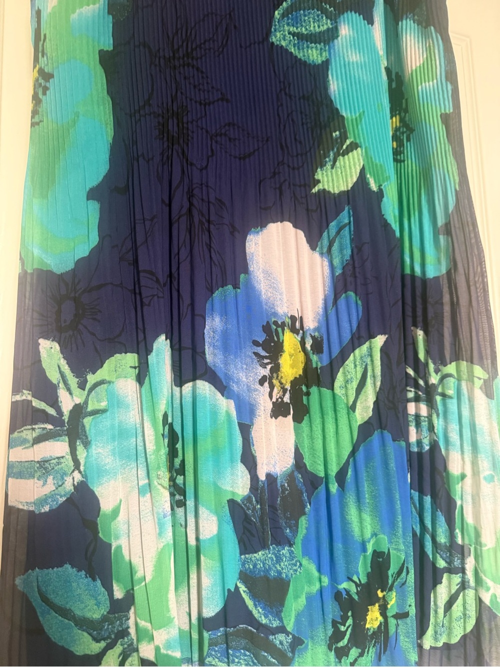 Jessica Howard Navy Floral Midi Dress with Teal and Green Accents - Picture 3 of 5